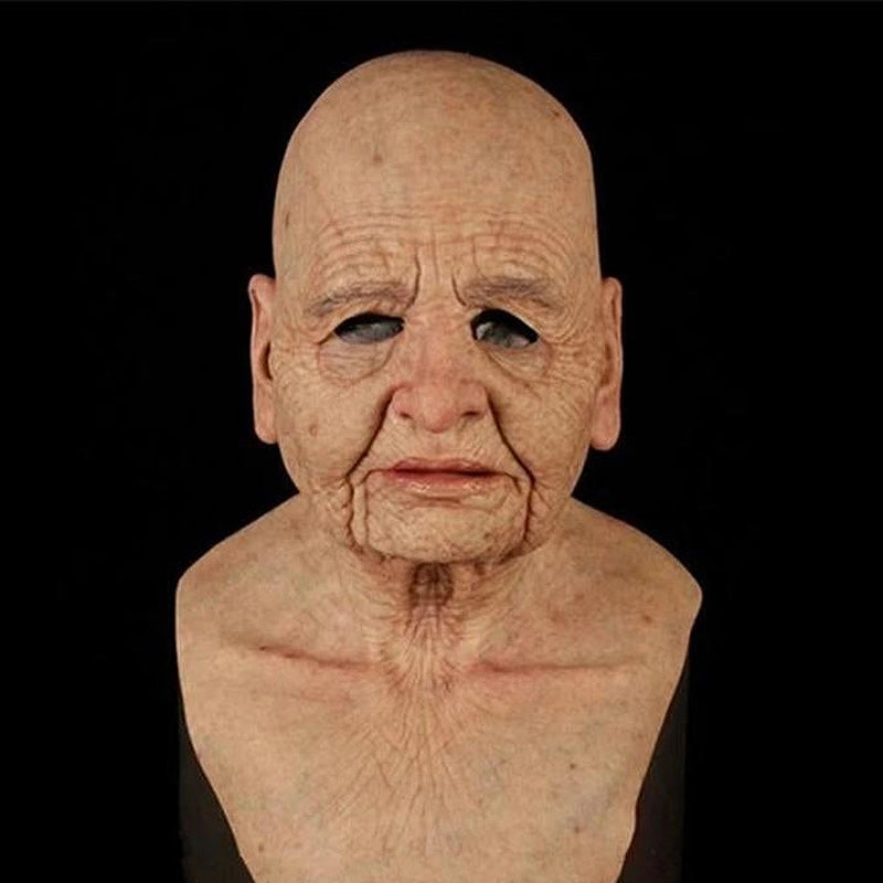 Natural Latex Full-Face Elderly Man Mask for Halloween Cosplay