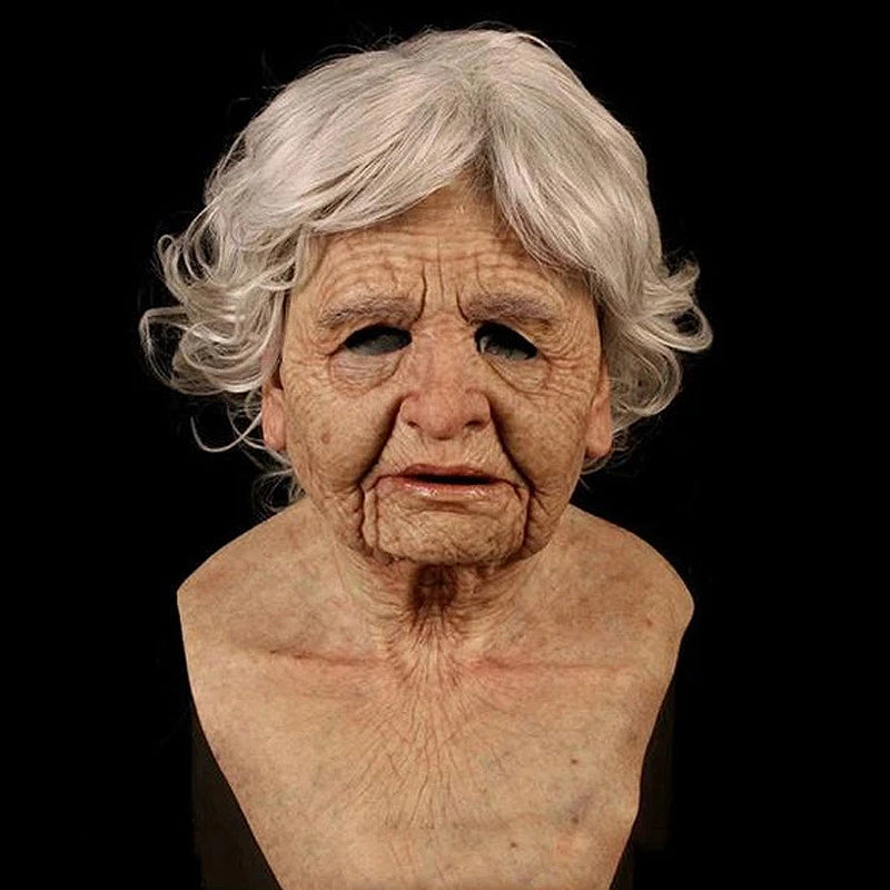 Natural Latex Full-Face Elderly Man Mask for Halloween Cosplay