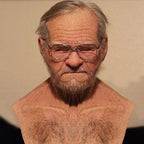 Natural Latex Full-Face Elderly Man Mask for Halloween Cosplay
