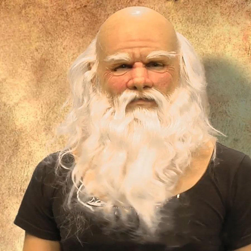 Natural Latex Full-Face Elderly Man Mask for Halloween Cosplay