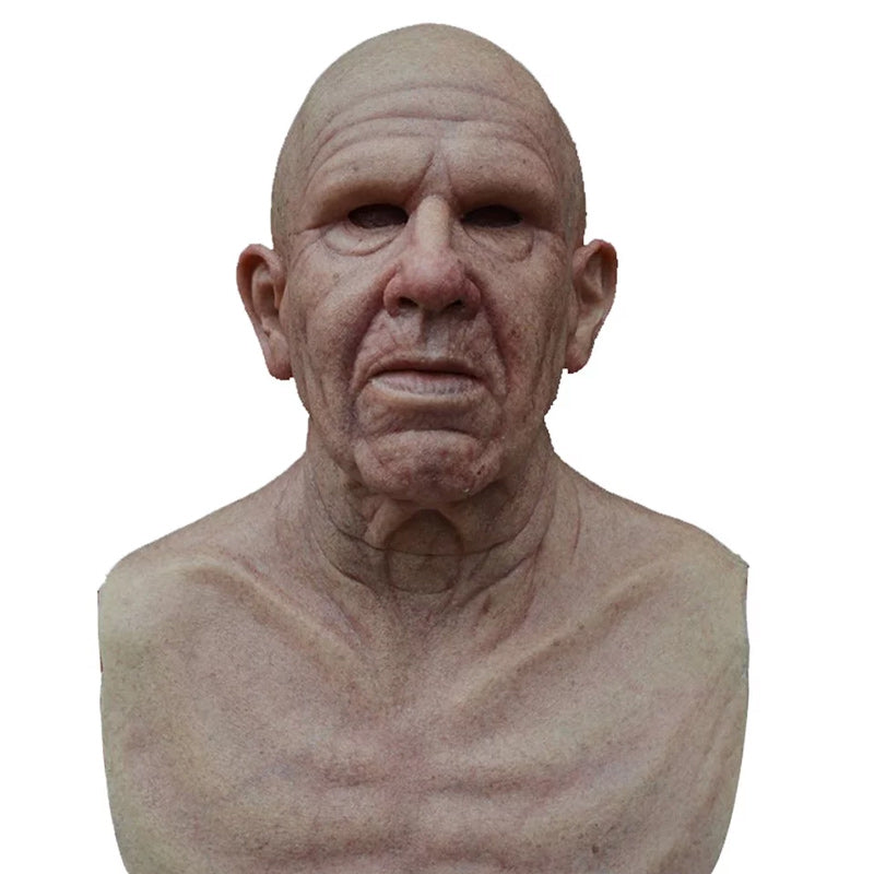 Natural Latex Full-Face Elderly Man Mask for Halloween Cosplay