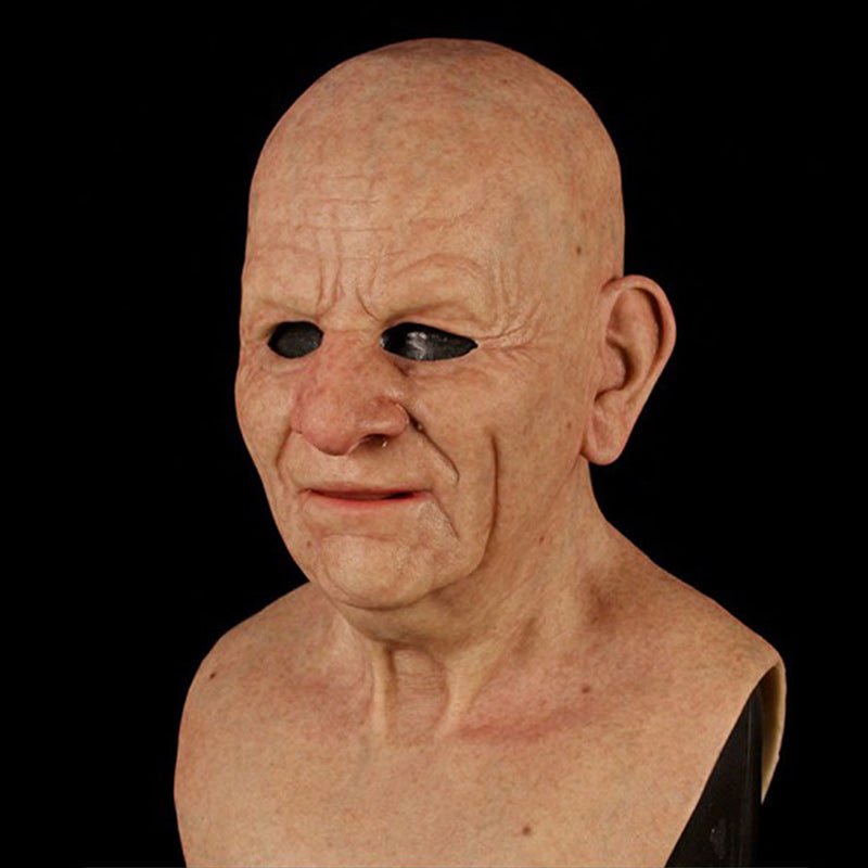 Natural Latex Full-Face Elderly Man Mask for Halloween Cosplay