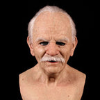 Natural Latex Full-Face Elderly Man Mask for Halloween Cosplay