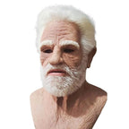 Natural Latex Full-Face Elderly Man Mask for Halloween Cosplay
