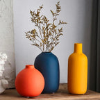 Nordic Ceramic Vase with Hand-Painted Motif, Three Sizes
