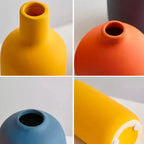 Nordic Ceramic Vase with Hand-Painted Motif, Three Sizes