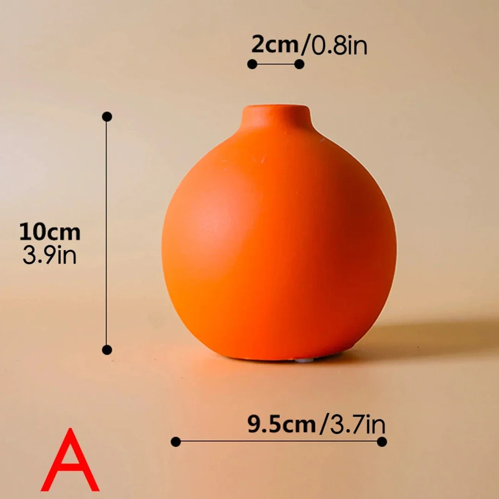 Nordic Ceramic Vase with Hand-Painted Motif, Three Sizes
