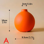 Nordic Ceramic Vase with Hand-Painted Motif, Three Sizes