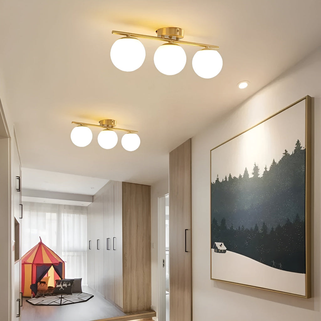 Nordic Glass LED Ceiling Light, Surface-Mounted, for Living Room or Bedroom
