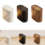 Nordic Marble-Effect Elliptical Push-Top Bathroom Wastebasket