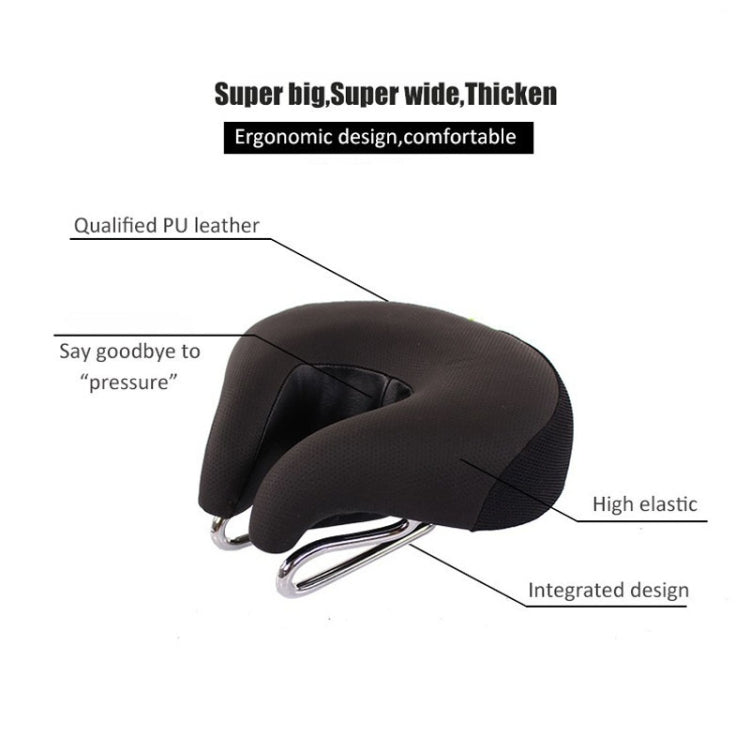 Noseless Mountain Bike Saddle with Thick Soft Padding, Black