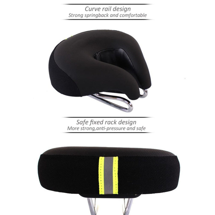 Noseless Mountain Bike Saddle with Thick Soft Padding, Black
