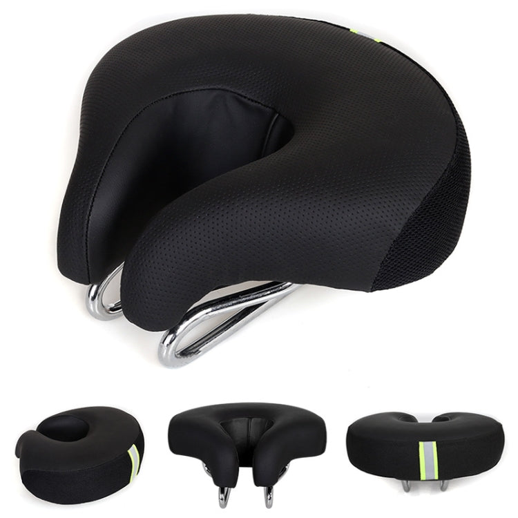 Noseless Mountain Bike Saddle with Thick Soft Padding, Black
