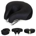 Noseless Mountain Bike Saddle with Thick Soft Padding, Black