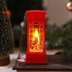 Nostalgic LED Christmas Lantern with Moving Santa Motif