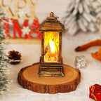 Nostalgic LED Christmas Lantern with Moving Santa Motif