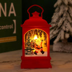 Nostalgic LED Christmas Lantern with Moving Santa Motif