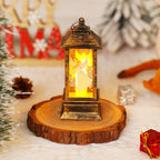 Nostalgic LED Christmas Lantern with Moving Santa Motif