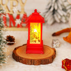 Nostalgic LED Christmas Lantern with Moving Santa Motif