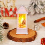 Nostalgic LED Christmas Lantern with Moving Santa Motif