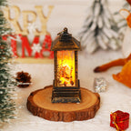 Nostalgic LED Christmas Lantern with Moving Santa Motif