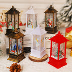 Nostalgic LED Christmas Lantern with Moving Santa Motif