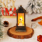 Nostalgic LED Christmas Lantern with Moving Santa Motif