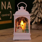 Nostalgic LED Christmas Lantern with Moving Santa Motif