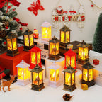 Nostalgic LED Christmas Lantern with Moving Santa Motif
