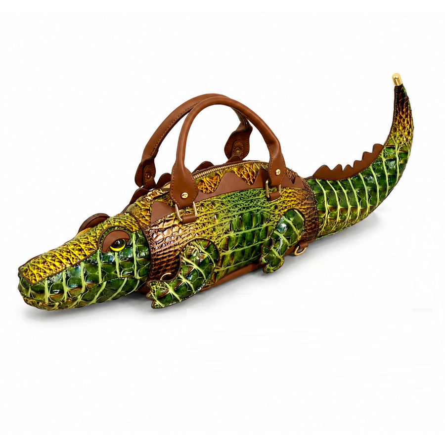Novelty Alligator Handbag in Faux Leather