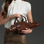 Novelty Alligator Handbag in Faux Leather