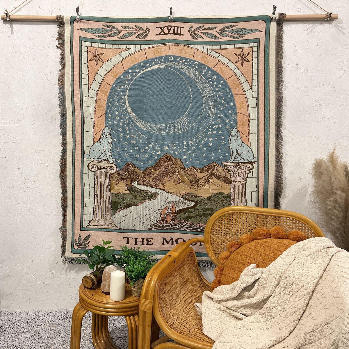 Oakbrook Moon Woven Throw Blanket-Welvere