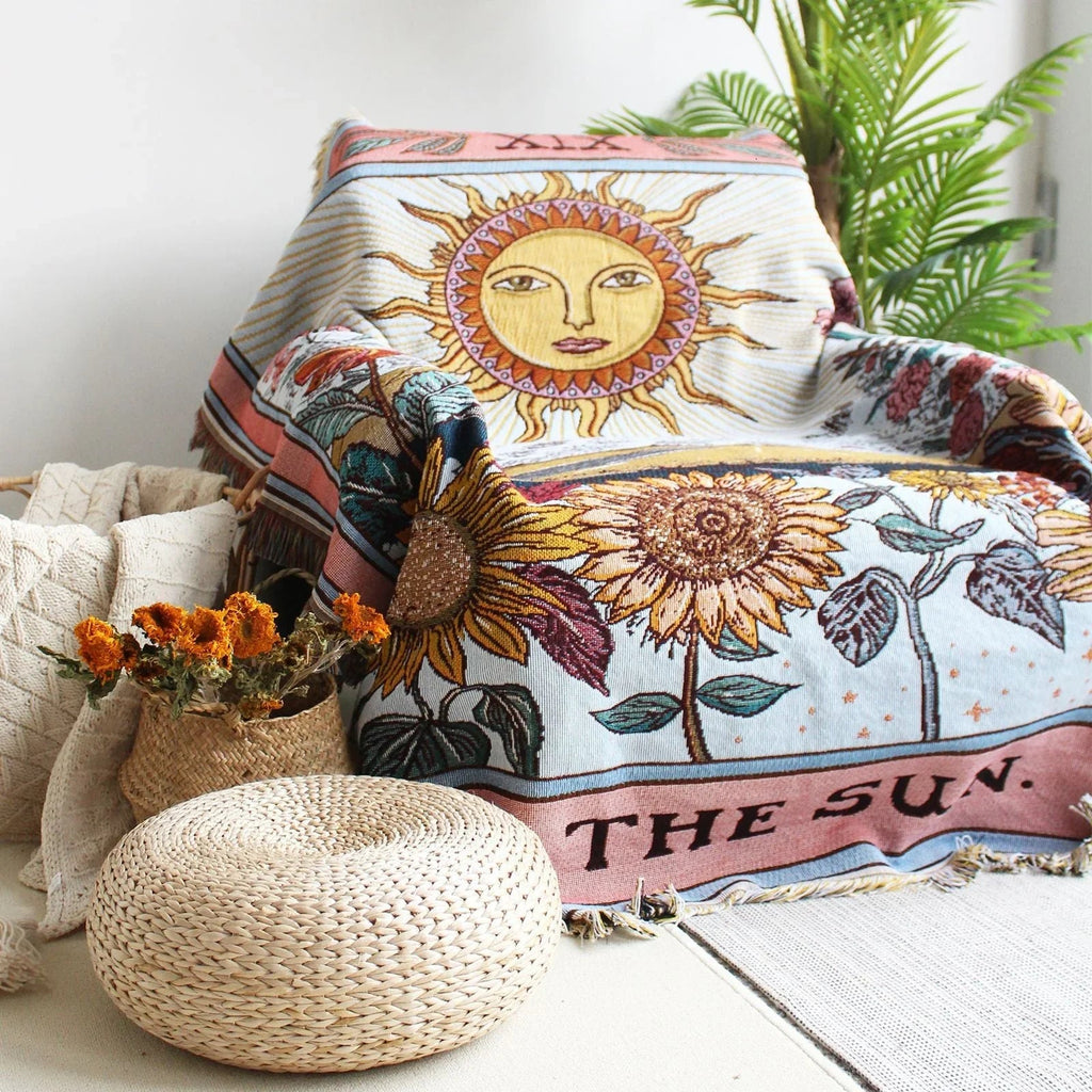 Oakbrook Sun Woven Throw Blanket-Welvere