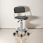 Adjustable Height Drafting Stool - Ergonomic Padded Seat, Chrome Base, view 11