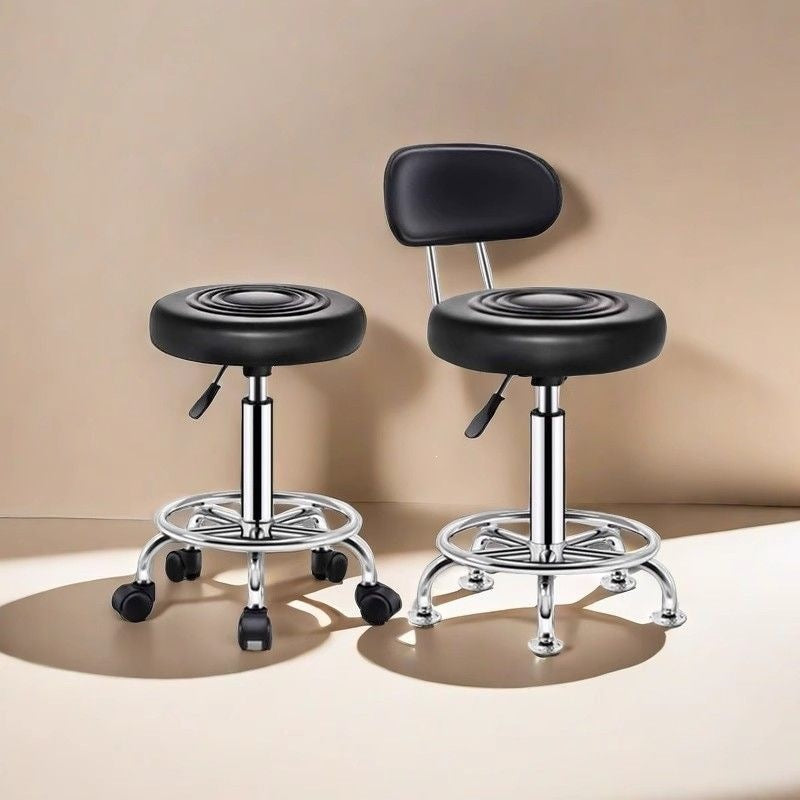 Adjustable Height Drafting Stool - Ergonomic Padded Seat, Chrome Base, view 2