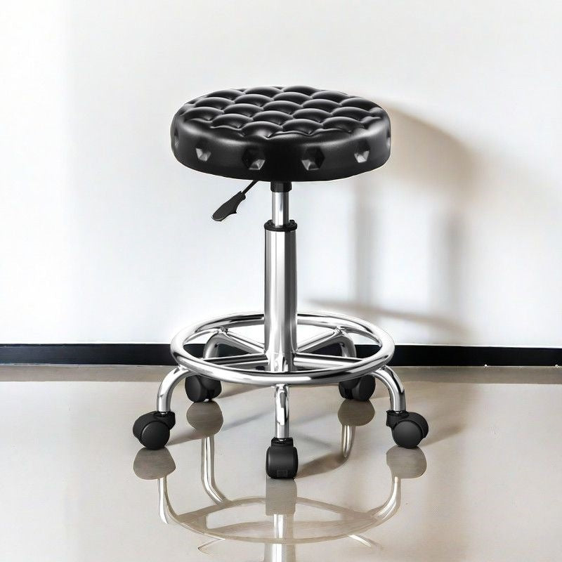 Adjustable Height Drafting Stool - Ergonomic Padded Seat, Chrome Base, view 25