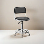 Adjustable Height Drafting Stool - Ergonomic Padded Seat, Chrome Base, view 29