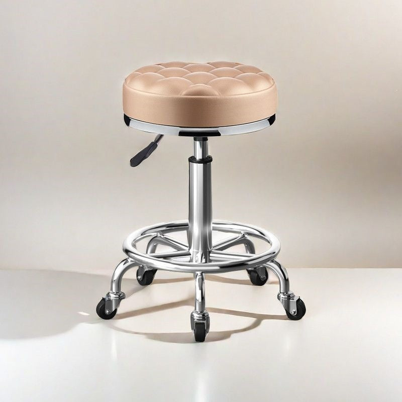 Adjustable Height Drafting Stool - Ergonomic Padded Seat, Chrome Base, view 34