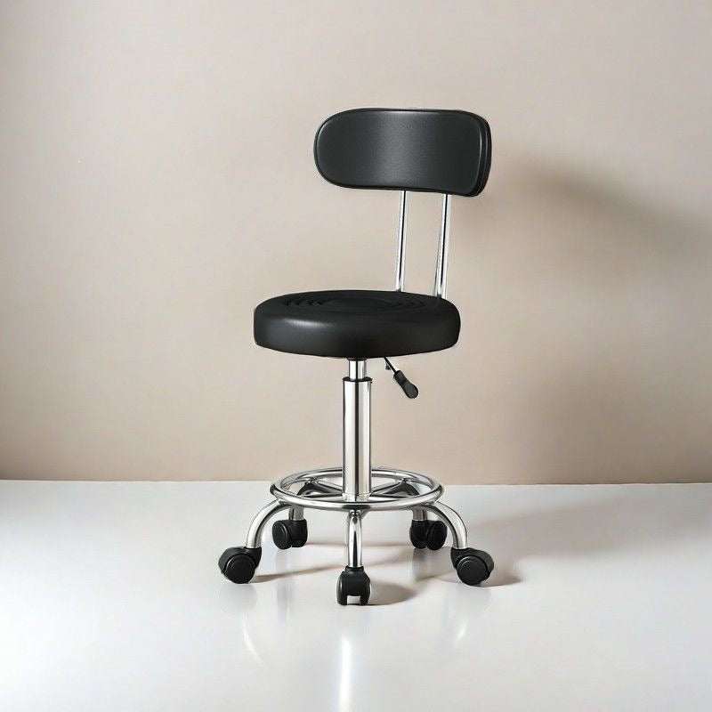 Adjustable Height Drafting Stool - Ergonomic Padded Seat, Chrome Base, view 39