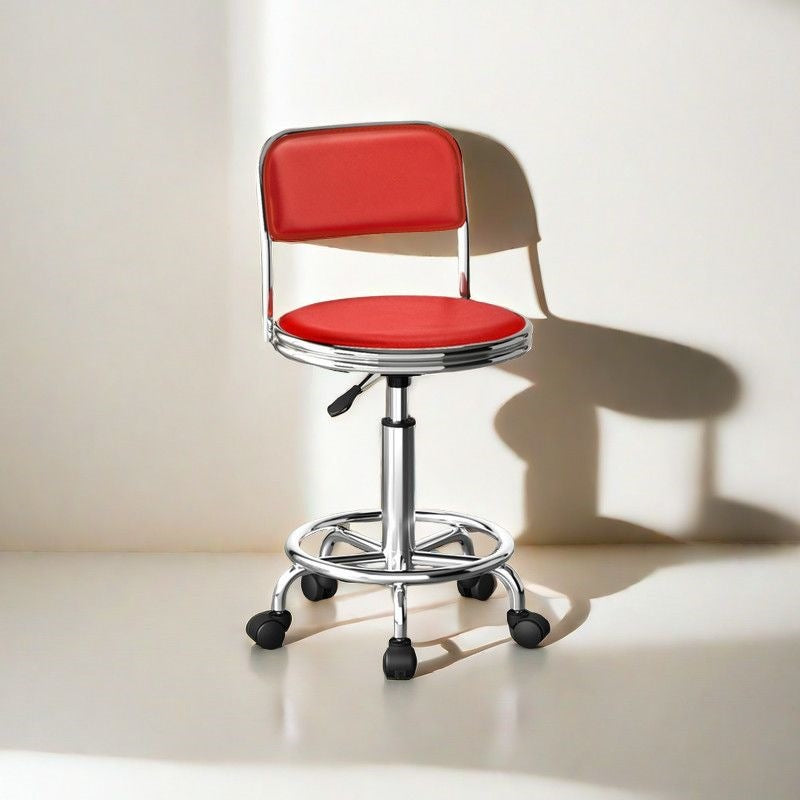 Adjustable Height Drafting Stool - Ergonomic Padded Seat, Chrome Base, view 42