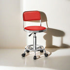 Adjustable Height Drafting Stool - Ergonomic Padded Seat, Chrome Base, view 42