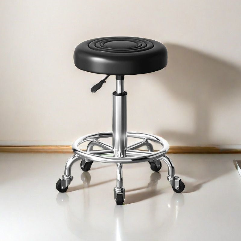 Adjustable Height Drafting Stool - Ergonomic Padded Seat, Chrome Base, view 46