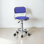 Adjustable Height Drafting Stool - Ergonomic Padded Seat, Chrome Base, view 6