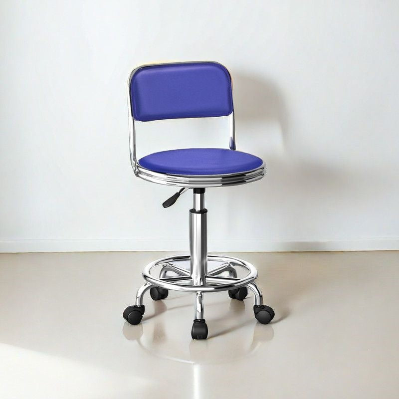 Adjustable Height Drafting Stool - Ergonomic Padded Seat, Chrome Base, view 6