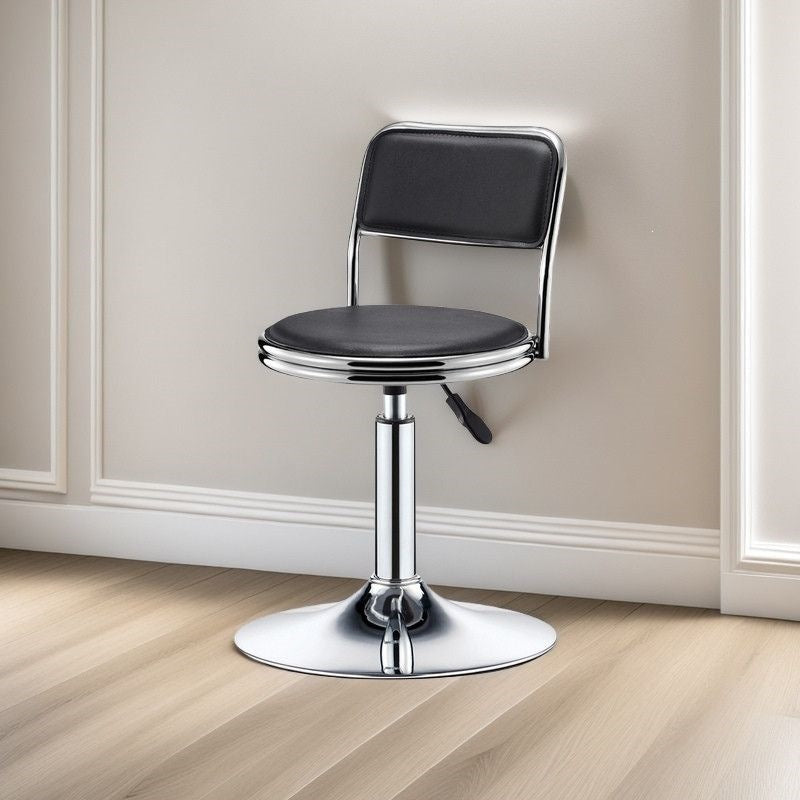 Adjustable Height Drafting Stool - Ergonomic Padded Seat, Chrome Base, view 7
