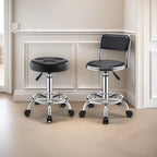 Adjustable Height Drafting Stool - Ergonomic Padded Seat, Chrome Base