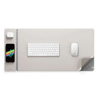 Wireless Charging Desk Mat - Reversible Vegan Leather and Felt, Qi Compatible, view 2