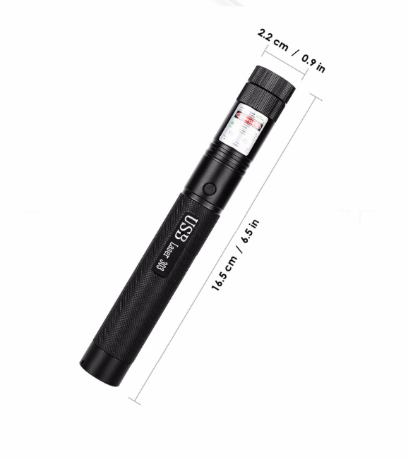 Powerful Laser Pointer with Adjustable Focus - USB Rechargeable, Metal Housing, view 6