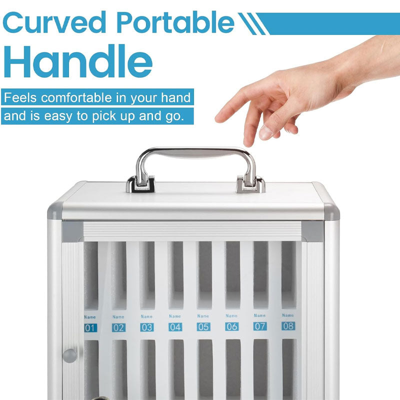 Lockable 36 Slot Cell Phone Storage Locker for Classroom Office Exam - Silver, view 4