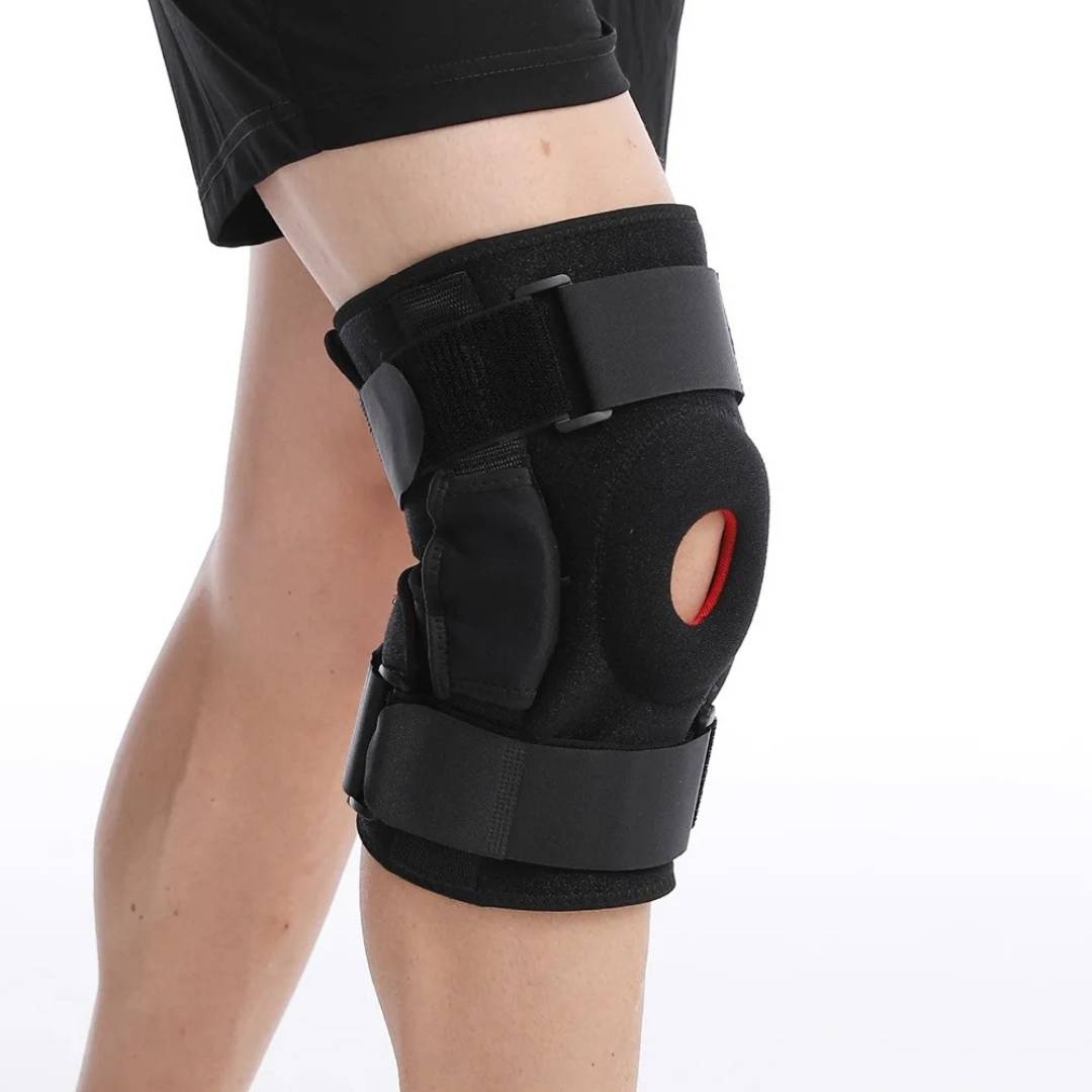 Open-Patella Dual-Hinge ACL Knee Brace with Adjustable Straps